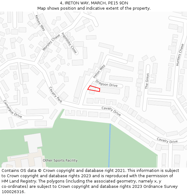 4, IRETON WAY, MARCH, PE15 9DN: Location map and indicative extent of plot