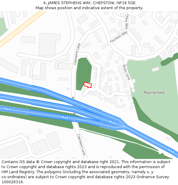 4, JAMES STEPHENS WAY, CHEPSTOW, NP16 5GE: Location map and indicative extent of plot