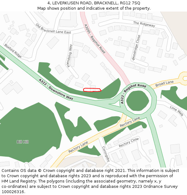 4, LEVERKUSEN ROAD, BRACKNELL, RG12 7SQ: Location map and indicative extent of plot