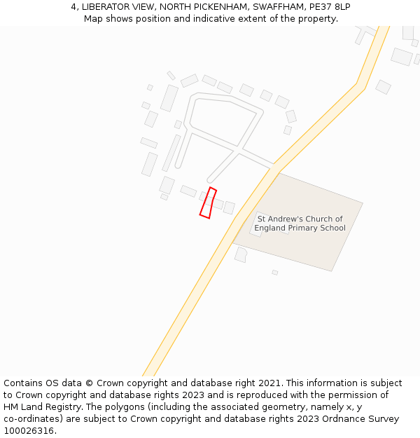 4, LIBERATOR VIEW, NORTH PICKENHAM, SWAFFHAM, PE37 8LP: Location map and indicative extent of plot