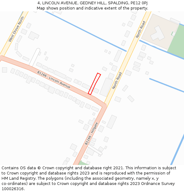 4, LINCOLN AVENUE, GEDNEY HILL, SPALDING, PE12 0PJ: Location map and indicative extent of plot