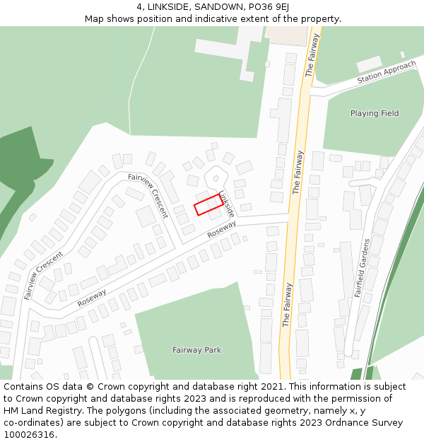 4, LINKSIDE, SANDOWN, PO36 9EJ: Location map and indicative extent of plot