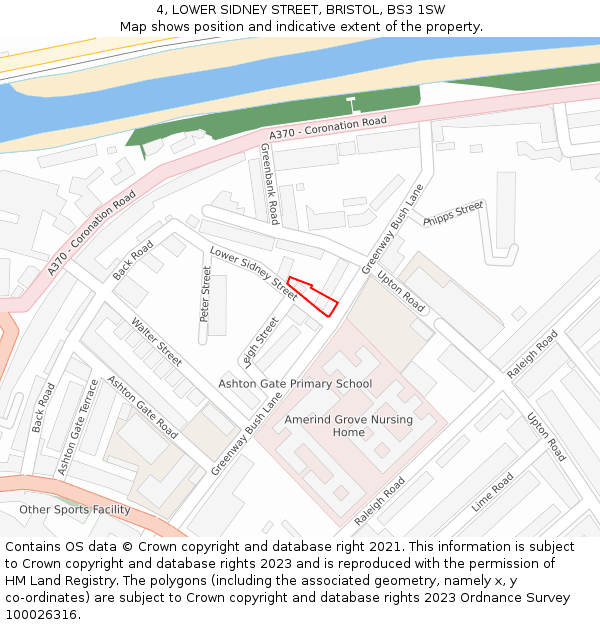 4, LOWER SIDNEY STREET, BRISTOL, BS3 1SW: Location map and indicative extent of plot