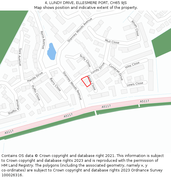 4, LUNDY DRIVE, ELLESMERE PORT, CH65 9JS: Location map and indicative extent of plot