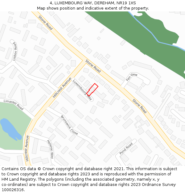 4, LUXEMBOURG WAY, DEREHAM, NR19 1XS: Location map and indicative extent of plot