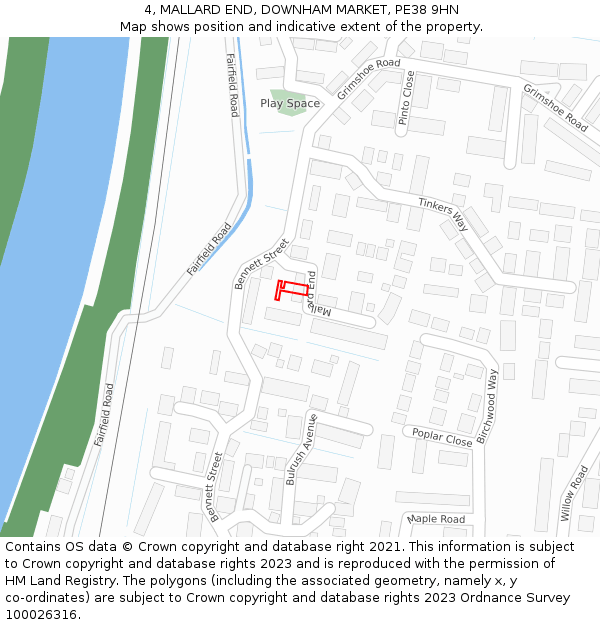 4, MALLARD END, DOWNHAM MARKET, PE38 9HN: Location map and indicative extent of plot