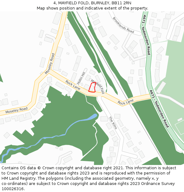 4, MAYFIELD FOLD, BURNLEY, BB11 2RN: Location map and indicative extent of plot