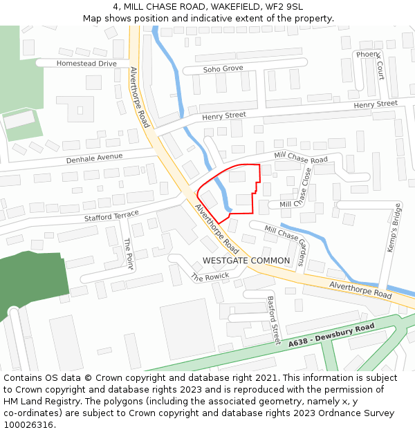 4, MILL CHASE ROAD, WAKEFIELD, WF2 9SL: Location map and indicative extent of plot