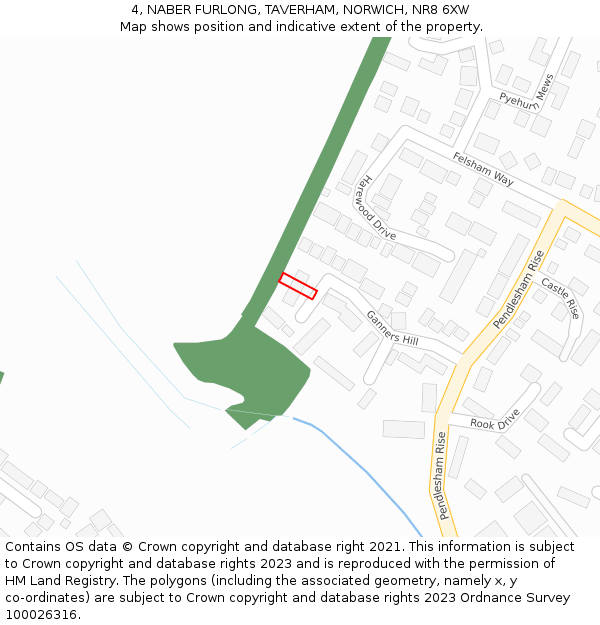 4, NABER FURLONG, TAVERHAM, NORWICH, NR8 6XW: Location map and indicative extent of plot