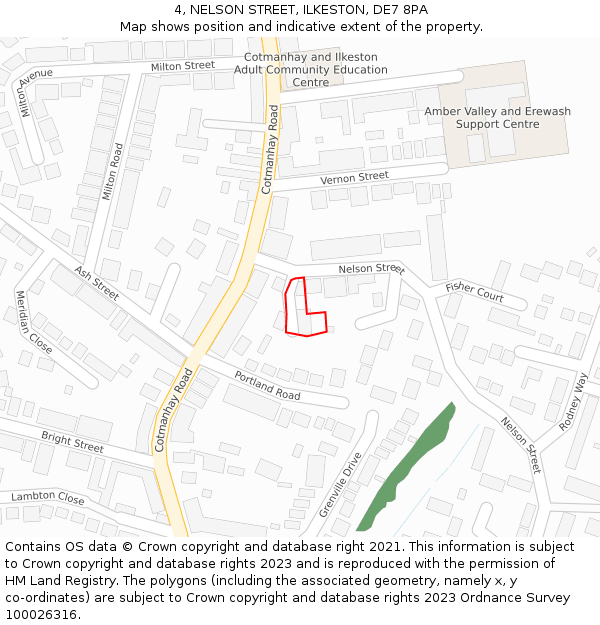 4, NELSON STREET, ILKESTON, DE7 8PA: Location map and indicative extent of plot