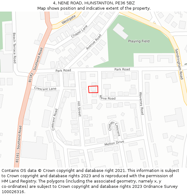 4, NENE ROAD, HUNSTANTON, PE36 5BZ: Location map and indicative extent of plot