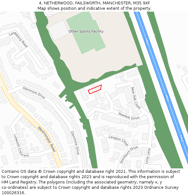 4, NETHERWOOD, FAILSWORTH, MANCHESTER, M35 9XF: Location map and indicative extent of plot