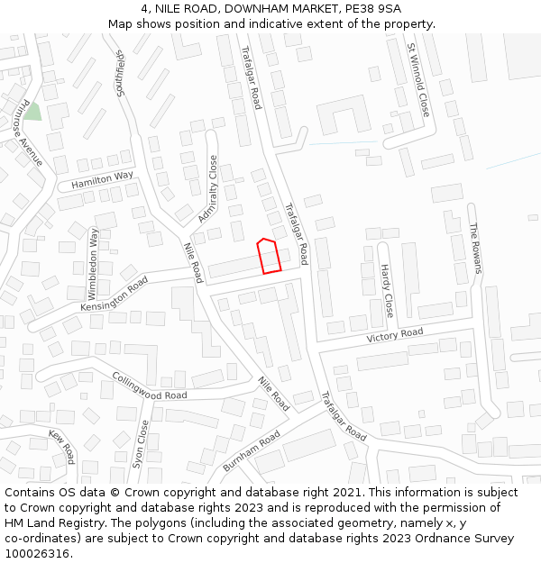 4, NILE ROAD, DOWNHAM MARKET, PE38 9SA: Location map and indicative extent of plot