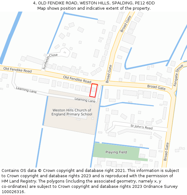 4, OLD FENDIKE ROAD, WESTON HILLS, SPALDING, PE12 6DD: Location map and indicative extent of plot