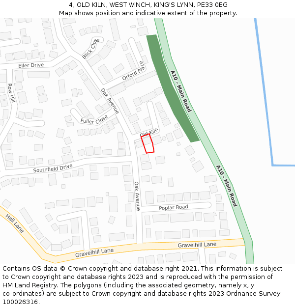 4, OLD KILN, WEST WINCH, KING'S LYNN, PE33 0EG: Location map and indicative extent of plot