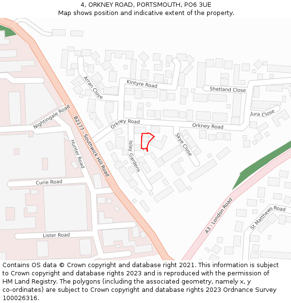 4, ORKNEY ROAD, PORTSMOUTH, PO6 3UE: Location map and indicative extent of plot