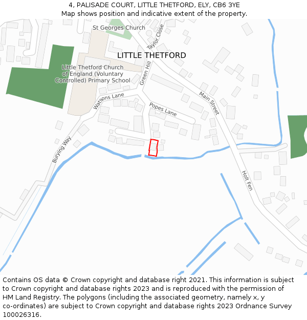 4, PALISADE COURT, LITTLE THETFORD, ELY, CB6 3YE: Location map and indicative extent of plot