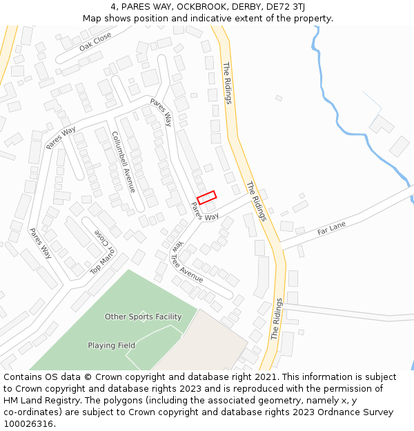 4, PARES WAY, OCKBROOK, DERBY, DE72 3TJ: Location map and indicative extent of plot