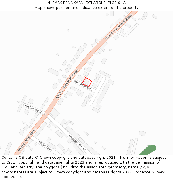 4, PARK PENNKARN, DELABOLE, PL33 9HA: Location map and indicative extent of plot