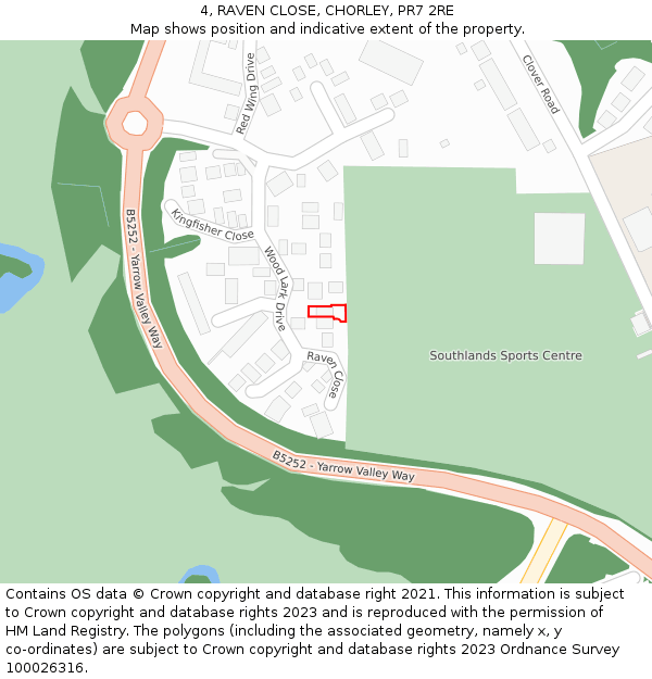 4, RAVEN CLOSE, CHORLEY, PR7 2RE: Location map and indicative extent of plot