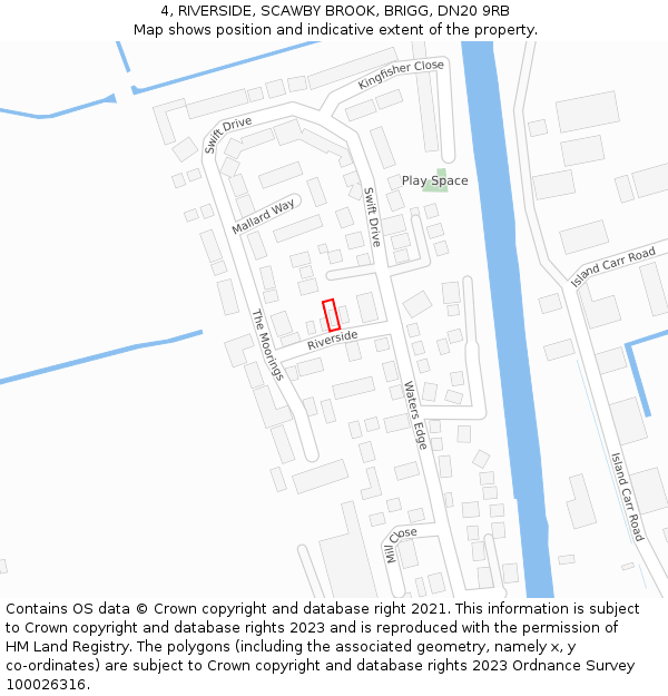 4, RIVERSIDE, SCAWBY BROOK, BRIGG, DN20 9RB: Location map and indicative extent of plot