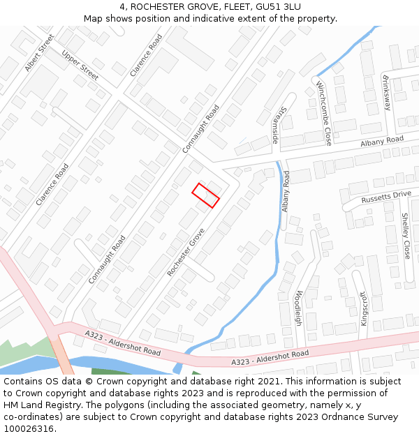 4, ROCHESTER GROVE, FLEET, GU51 3LU: Location map and indicative extent of plot