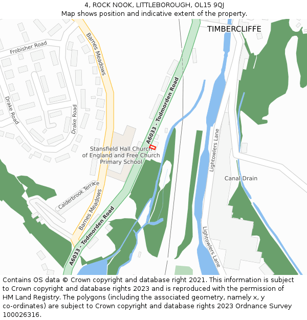 4, ROCK NOOK, LITTLEBOROUGH, OL15 9QJ: Location map and indicative extent of plot