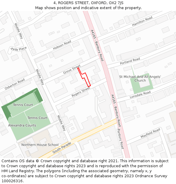 4, ROGERS STREET, OXFORD, OX2 7JS: Location map and indicative extent of plot