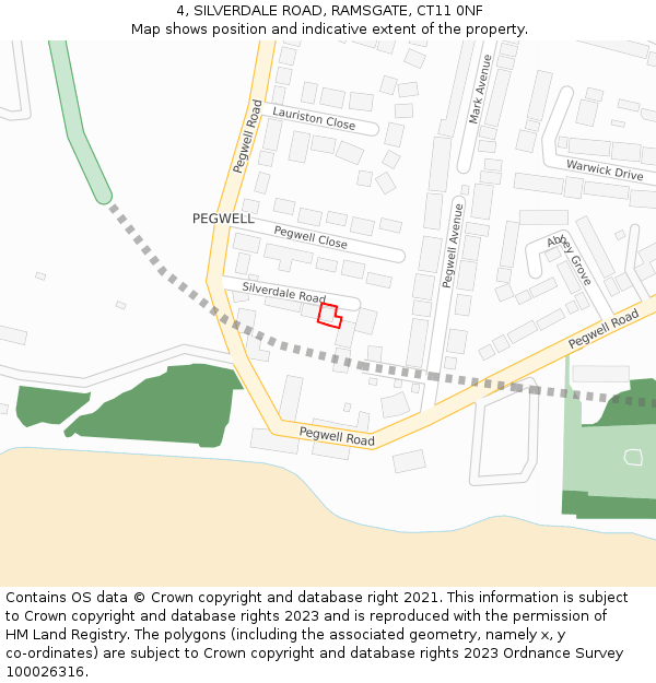 4, SILVERDALE ROAD, RAMSGATE, CT11 0NF: Location map and indicative extent of plot