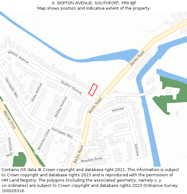 4, SKIPTON AVENUE, SOUTHPORT, PR9 8JP: Location map and indicative extent of plot