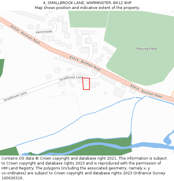 4, SMALLBROOK LANE, WARMINSTER, BA12 9HP: Location map and indicative extent of plot