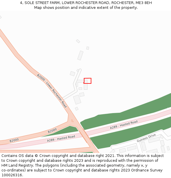 4, SOLE STREET FARM, LOWER ROCHESTER ROAD, ROCHESTER, ME3 8EH: Location map and indicative extent of plot