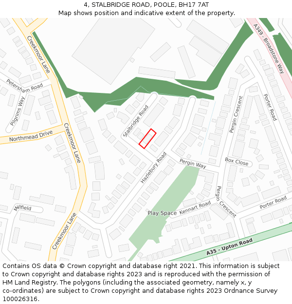 4, STALBRIDGE ROAD, POOLE, BH17 7AT: Location map and indicative extent of plot