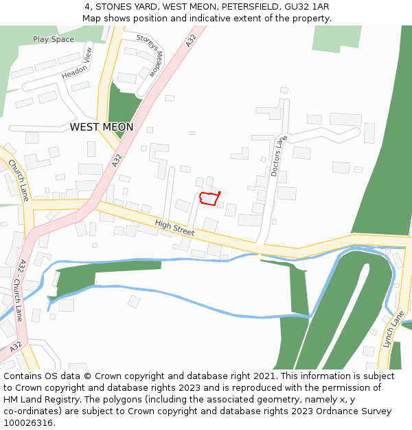 4, STONES YARD, WEST MEON, PETERSFIELD, GU32 1AR: Location map and indicative extent of plot