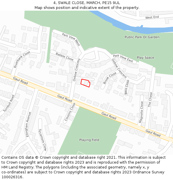 4, SWALE CLOSE, MARCH, PE15 9UL: Location map and indicative extent of plot