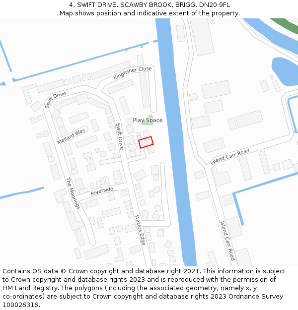 4, SWIFT DRIVE, SCAWBY BROOK, BRIGG, DN20 9FL: Location map and indicative extent of plot