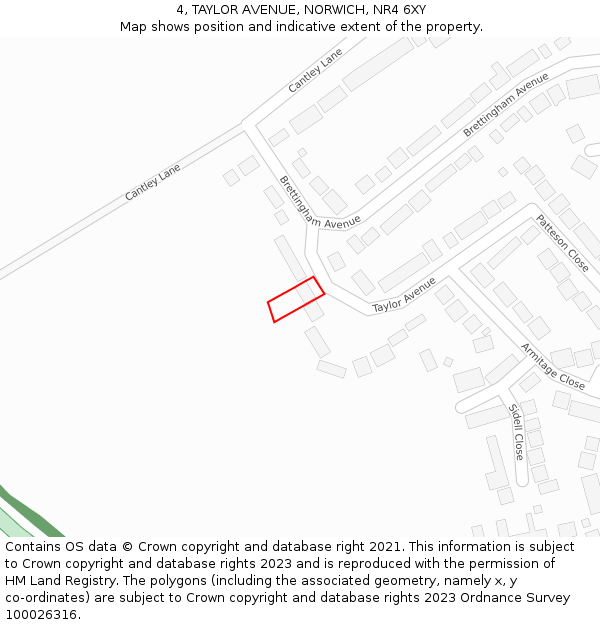 4, TAYLOR AVENUE, NORWICH, NR4 6XY: Location map and indicative extent of plot