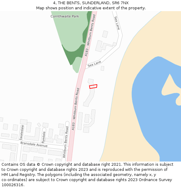 4, THE BENTS, SUNDERLAND, SR6 7NX: Location map and indicative extent of plot