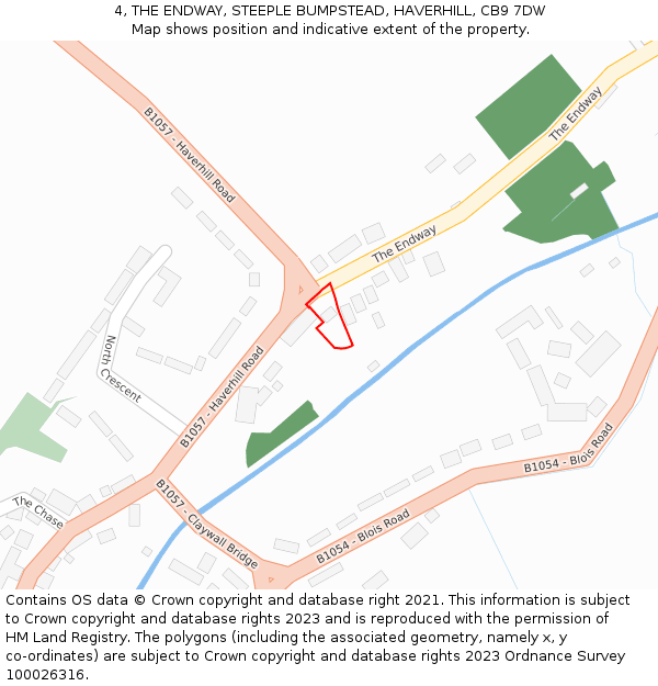 4, THE ENDWAY, STEEPLE BUMPSTEAD, HAVERHILL, CB9 7DW: Location map and indicative extent of plot