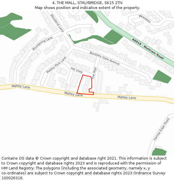 4, THE MALL, STALYBRIDGE, SK15 2TN: Location map and indicative extent of plot