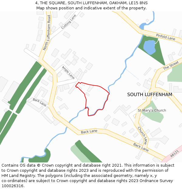 4, THE SQUARE, SOUTH LUFFENHAM, OAKHAM, LE15 8NS: Location map and indicative extent of plot