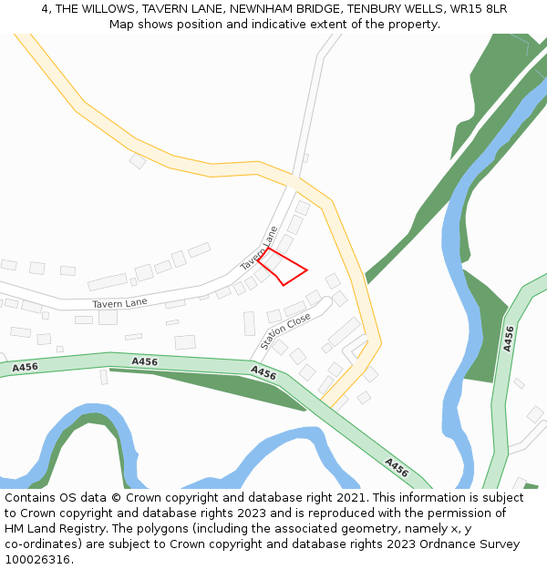 4, THE WILLOWS, TAVERN LANE, NEWNHAM BRIDGE, TENBURY WELLS, WR15 8LR: Location map and indicative extent of plot