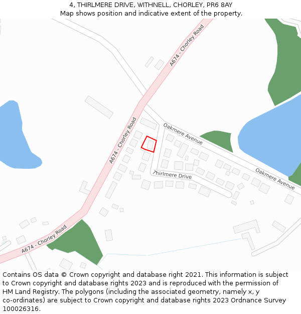 4, THIRLMERE DRIVE, WITHNELL, CHORLEY, PR6 8AY: Location map and indicative extent of plot