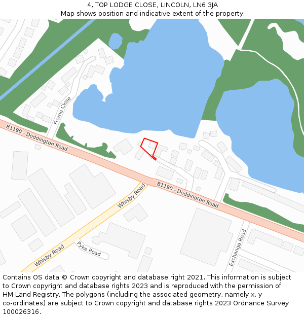 4, TOP LODGE CLOSE, LINCOLN, LN6 3JA: Location map and indicative extent of plot