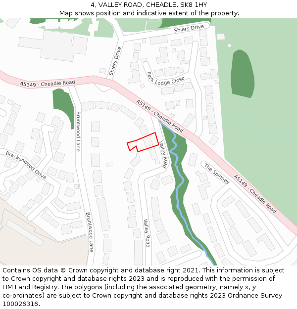 4, VALLEY ROAD, CHEADLE, SK8 1HY: Location map and indicative extent of plot