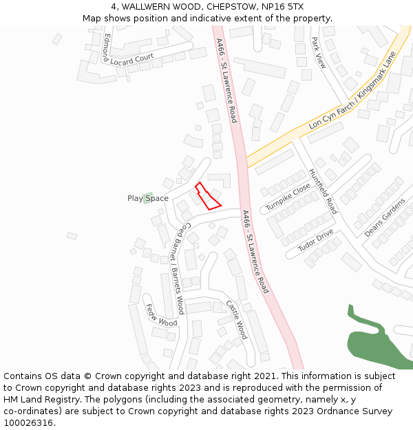 4, WALLWERN WOOD, CHEPSTOW, NP16 5TX: Location map and indicative extent of plot