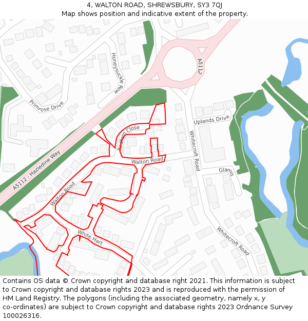 4, WALTON ROAD, SHREWSBURY, SY3 7QJ: Location map and indicative extent of plot
