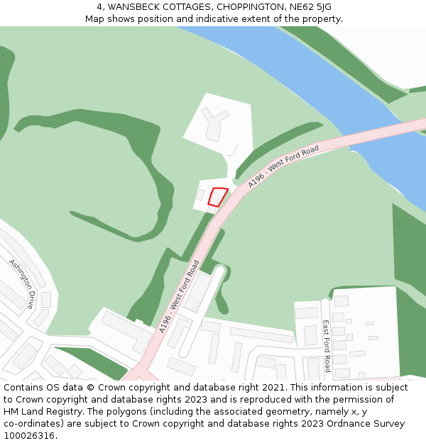 4, WANSBECK COTTAGES, CHOPPINGTON, NE62 5JG: Location map and indicative extent of plot