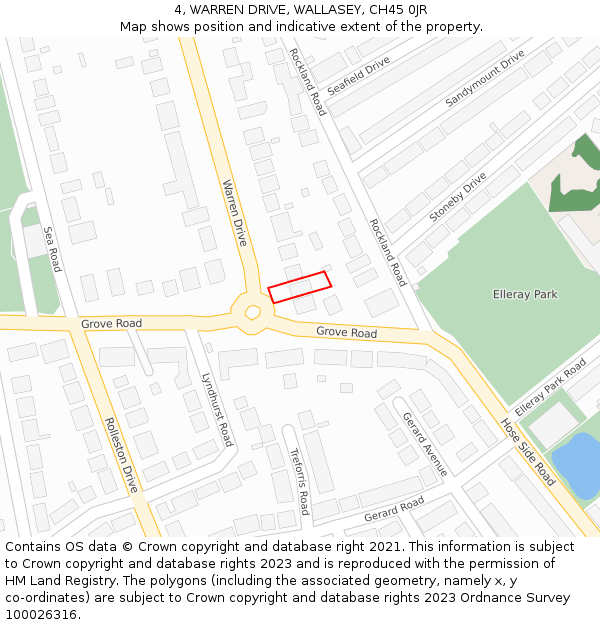 4, WARREN DRIVE, WALLASEY, CH45 0JR: Location map and indicative extent of plot