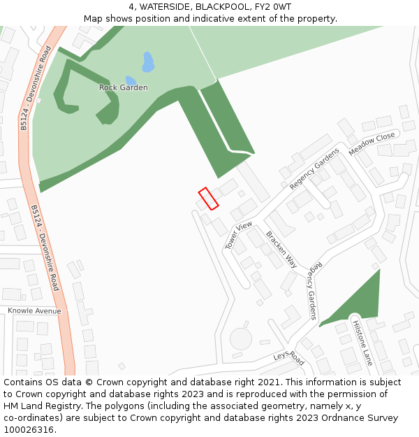 4, WATERSIDE, BLACKPOOL, FY2 0WT: Location map and indicative extent of plot